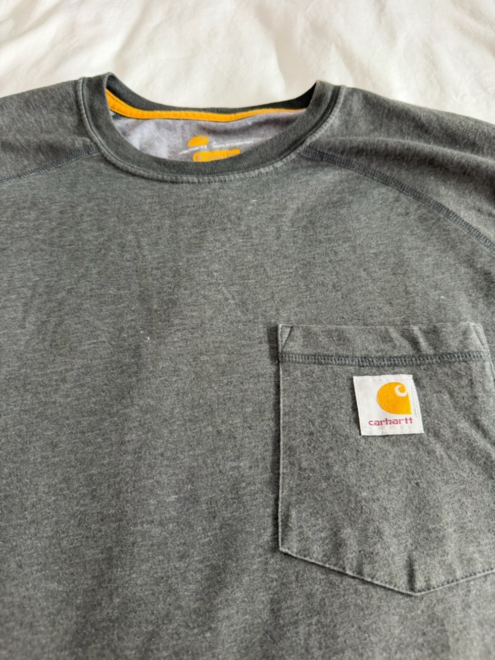 Carhartt Force Men's Gray Pocket Short Sleeve T Shirt Large